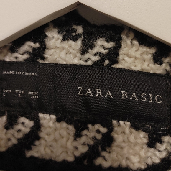 Zara Houndstooth Wool Blend Cocoon Coat - Picture 5 of 9